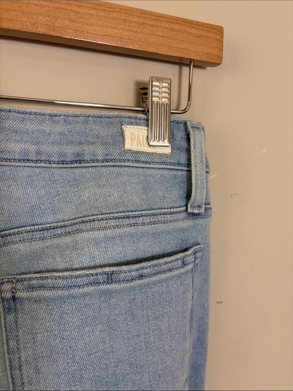 Paige Jean Amber Billie Raw Hem Straight Leg Light Wash Designer Sz 29 - Picture 6 of 10